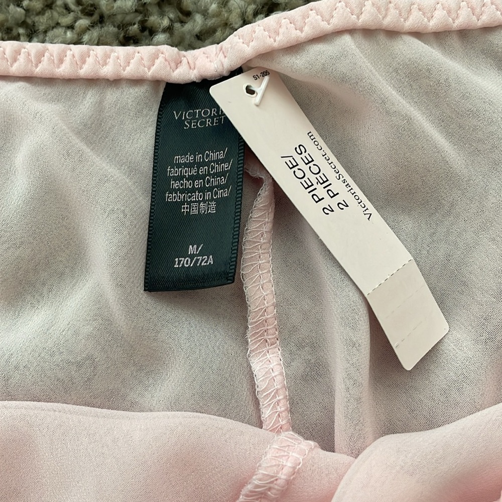 Victoria’s Secret Baby Pink Chiffon Jeweled Cami Set - Picture 5 of 12